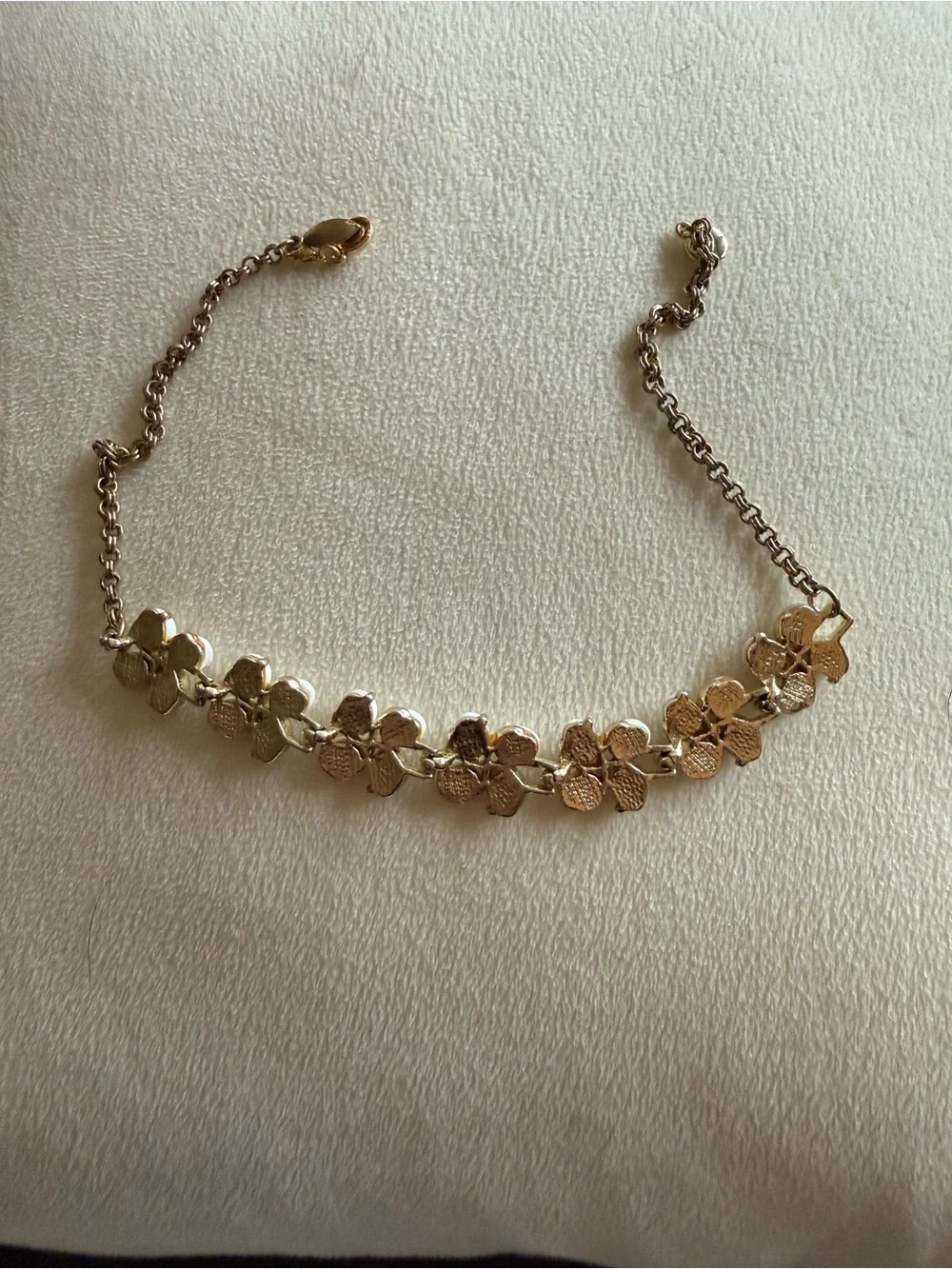 Gold-Tone White Floral Statement Necklace